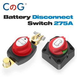 CG 12-48V Car Isolator Disconnect Rotary Switch 275A 2 Position On/Off Marine Battery Disconnect Switch with or without Top Post