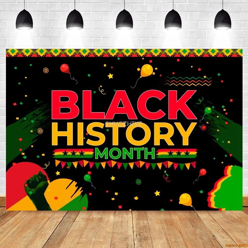 أسود التاريخ شهر التصوير خلفية قبضة الأيدي الأفريقية الأمريكية مهرجان عطلة حفلة الحدث خلفية ديكور راية ملصق