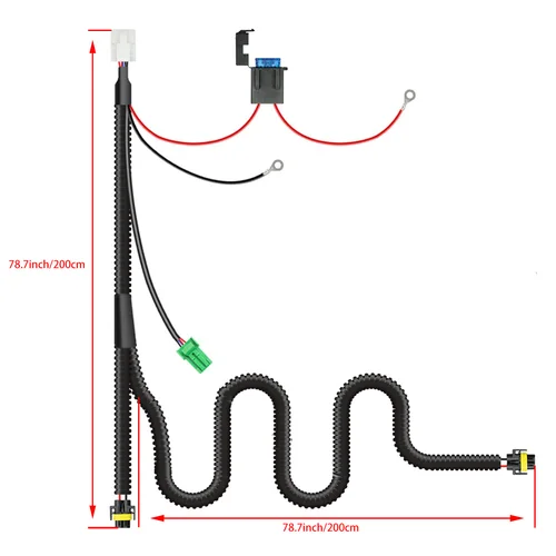 Imagen 2 del producto Conector de cable de enchufe de arnés de cableado de luz antiniebla H11 H8 H9 880 881 con kits de interruptor de encendido/apagado de relé de 40A para Toyota GM Hyundai Accent