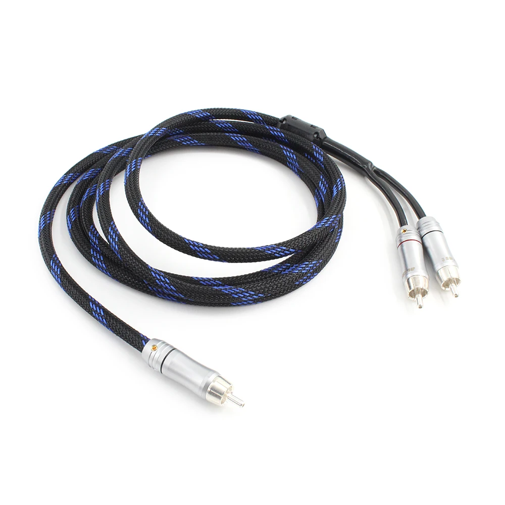 Wysokiej jakości kabel Subwoofer HiFi Y RCA 1 męski do 2 męski kabel Audio