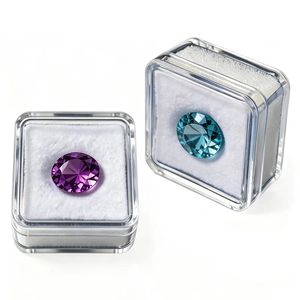 

New Diamond Storage Box Clear Gems Organizer Stud Beads Jewelry Gift Case Square Gemstone Display Packaging Zircon GIA Box 30Pcs