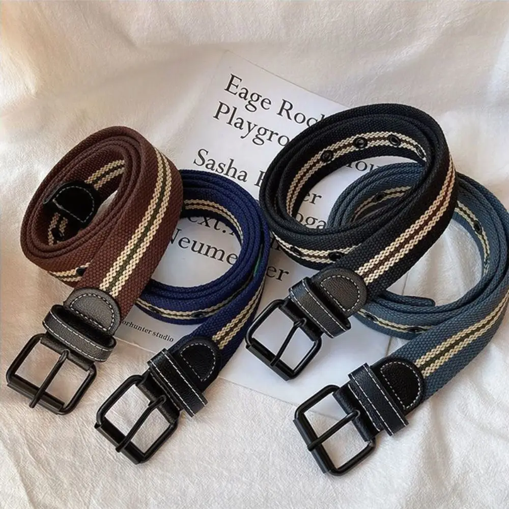 

Business Casual Breathable Nylon Canvas Belt Fashion Quick Drying Alloy Buckle Waistbands Woven Webbing Belt