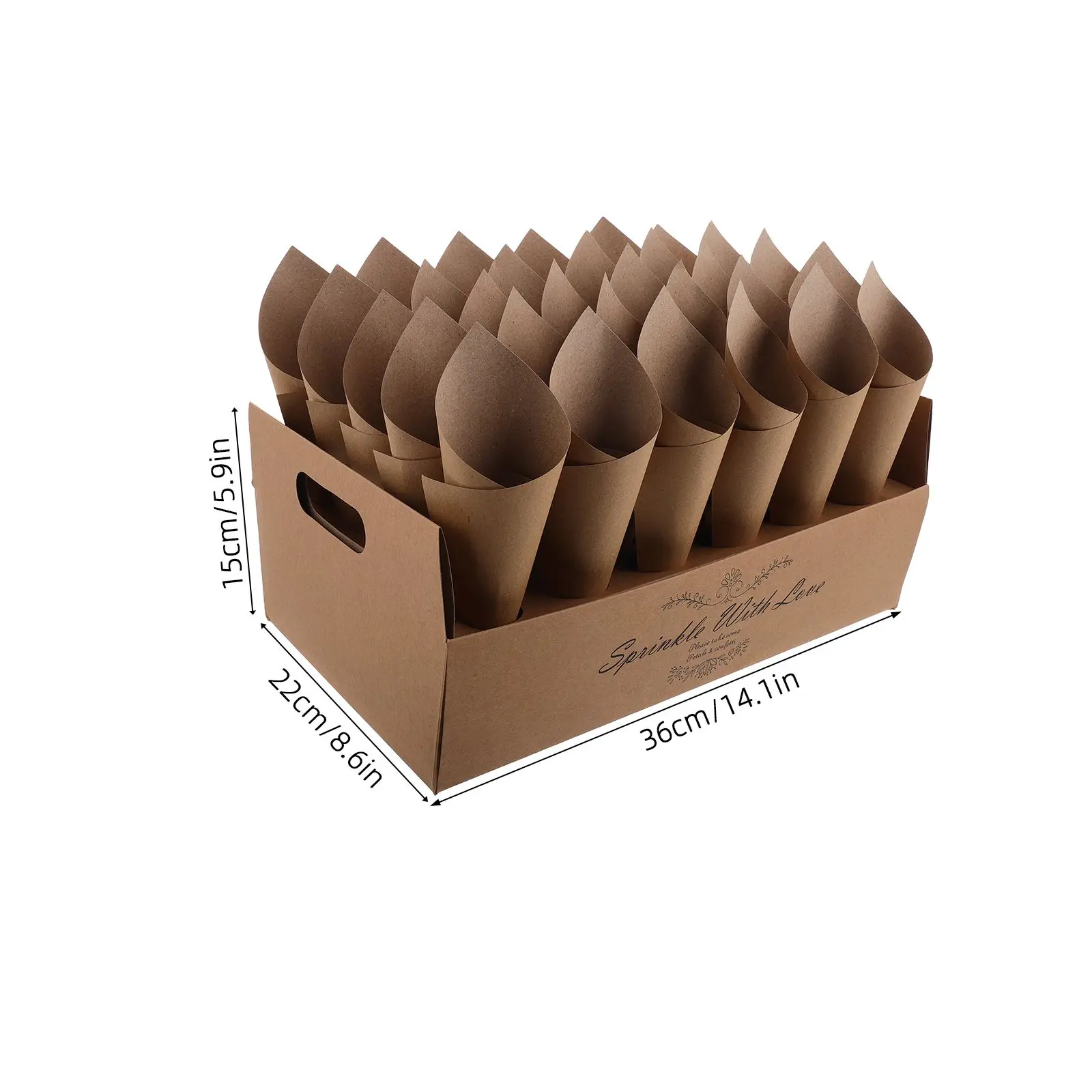 

Wedding Paper Cone Cups Light Dried Rose Cones Party Snack Holders Bouquet Accessories Flower Baskets Prom