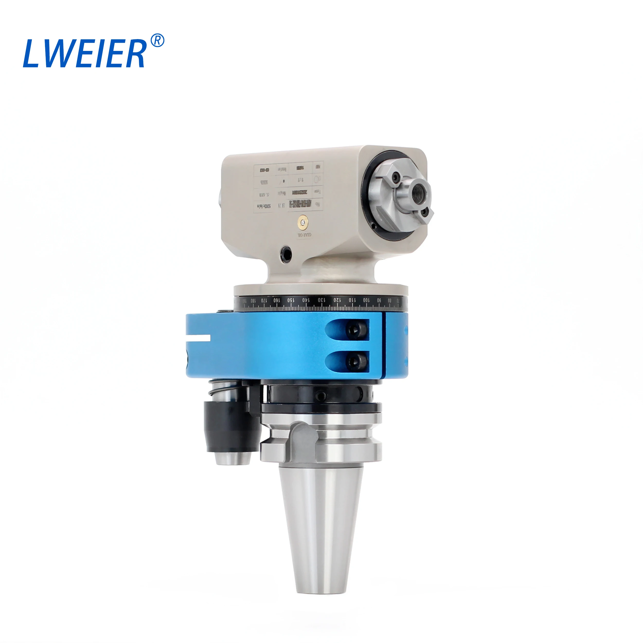 Cabeça de fresagem micro transversal leve BT40 HSK63A lateral com cabeça de ângulo de saída bidirecional para fresadora