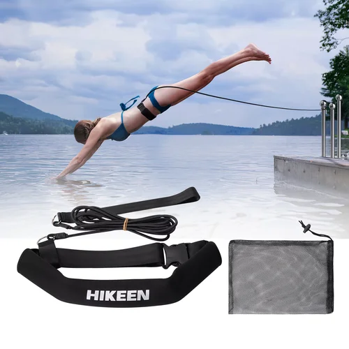 Accesorios de Entrenamiento de natación ajustables de 4M, cinturón de resistencia elástico para piscina en el lugar, arnés de banda de seguridad, correa estacionaria para chico