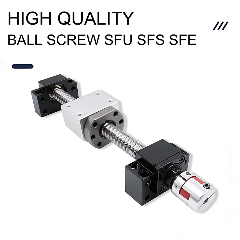 

CNC Ball Screw Nut SFU2504 25mm Diameter 300-1400mm Length with BKBF20 End Machining Supporter And Coupling Included