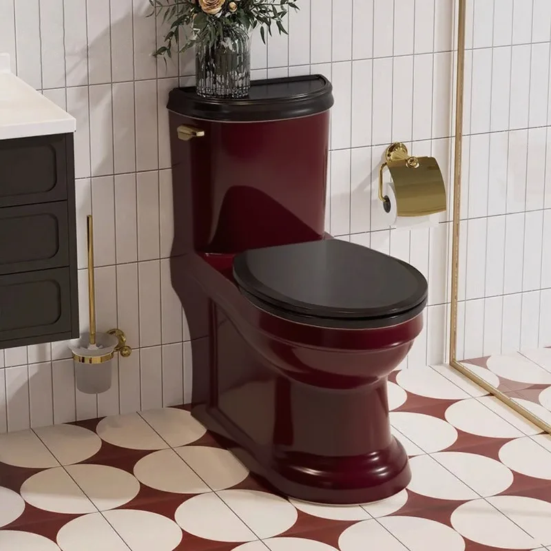 French retro burgundy ordinary toilet siphon type personalized creative European toilet household