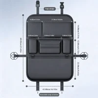 Sac de rangement pour siège de voiture à 6 poches, résistant à l'usure, organisateur de siège arrière de voiture, porte-mouchoirs/porte-gobelets, imperméable, anti-coup de pied 4