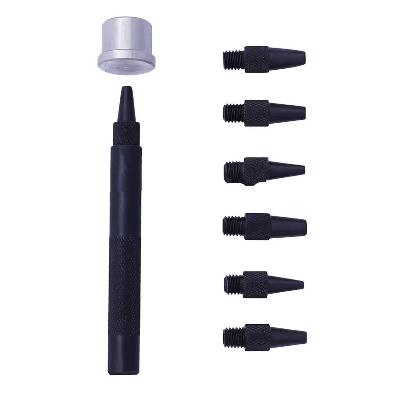 2.0/2.5/3.0/3.5/4.0/4.5/5.0mm Replace Tubes with Handy Tool Belt Punch Hole Puncher Round Punching for Paper Books Leather Craft