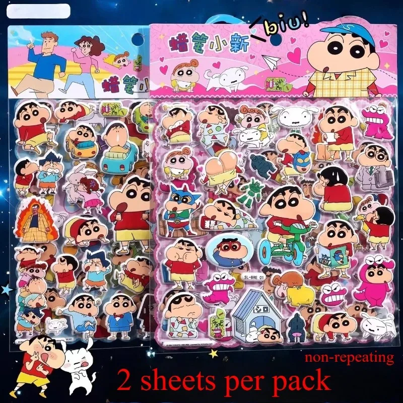 

Crayon Shin-chan Stickers Children Cartoon Anime Three-dimensional 3d Crystal Sticker Kindergarten Reward Sticker New Gifts