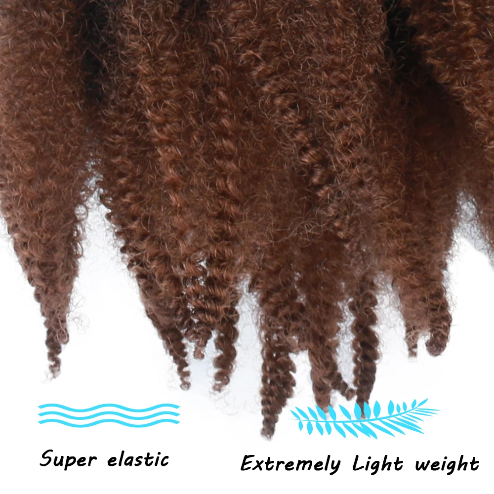 Extensiones de Cabello Afro Kinky Marley para mujer, extensiones de cabello de ganchillo a granel, trenzas de Marley, paquete de trenzas ombré negras naturales