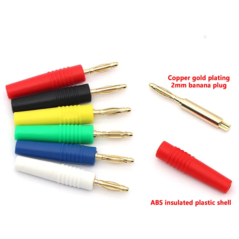 4/10/20Pcs 2mm Red Black Banana Male Plugs Banana Plug Connector Audio Speaker Wire Cable Connectors