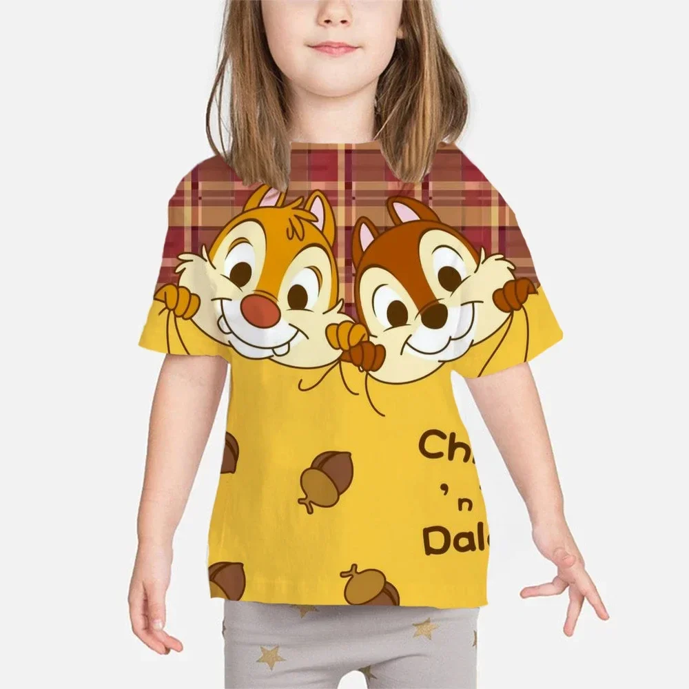 Chip \'n\' Dale 3D Print Tshirts for Boys Girls Tops Children Short Sleeve Fashion Cartoon T-shirt Boy Girl Tees Baby Kids T-shirt