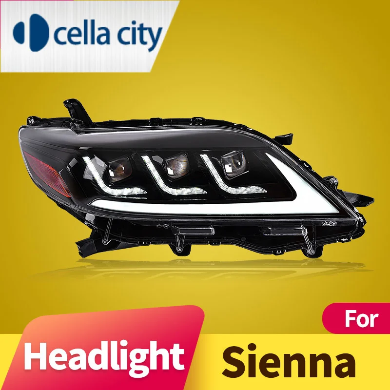 

Headlight Assembly for Toyota Sienna 2011-2020 LED DRL LED Dual Beam Lens LED Sequential Turn Signal