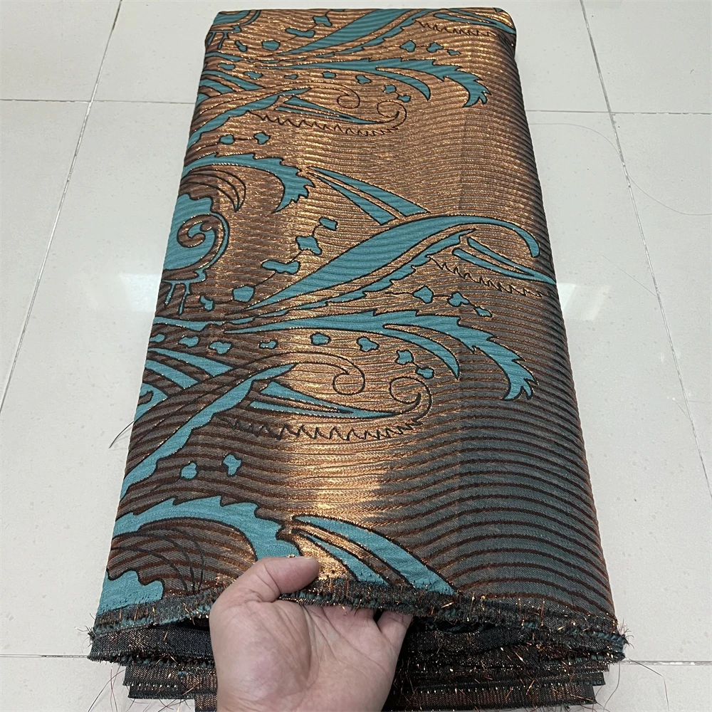 

2025 African Nigerian High-Quality Tulle Lace Fabric Jacquard Organza Embroidery Guipure for Party Prom Dress 5Yard YXZ187