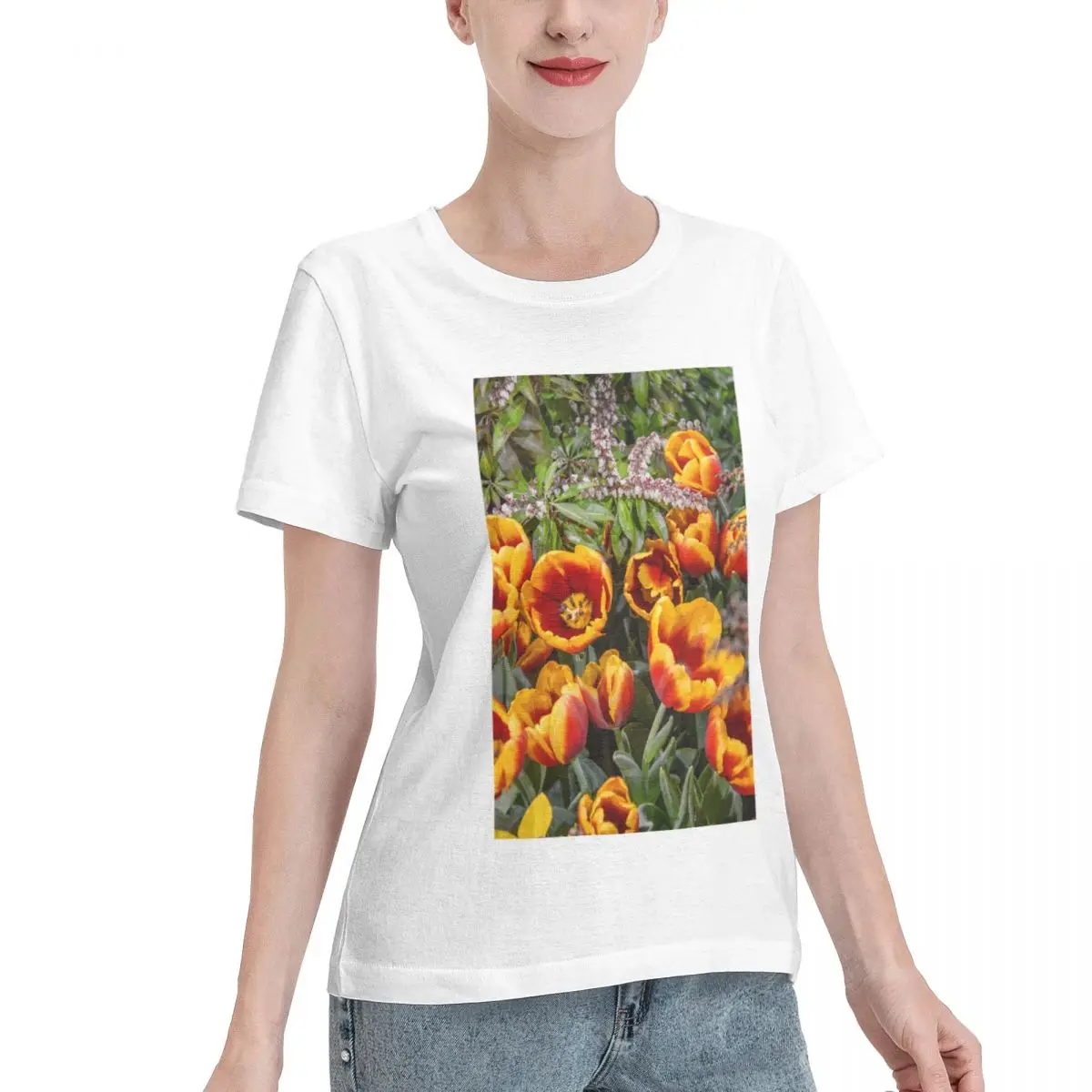 Street Pick USA Philadelphia Philadelphia Flower Show 2018 Tulips Extravaganza Women's T-shirt Boho High Quality Cotton Shirt