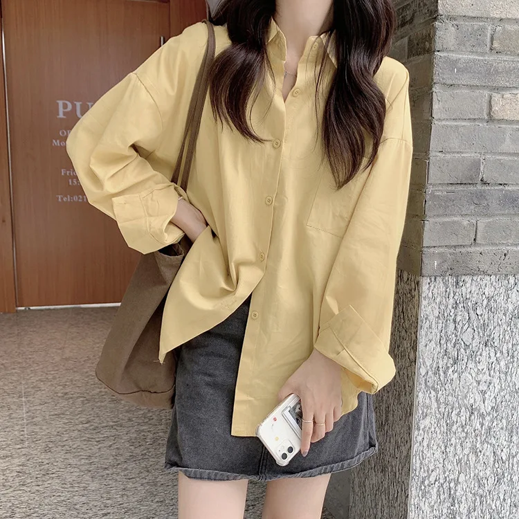 Pink Shirt Women\'s Spring and Autumn 2024 New Style Lazy Style Loose Long-sleeved Top Petite Shirt Versatile Jacket