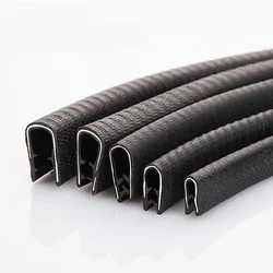 U Style Rubber Edge Trim Black Seal Protector Guard Pillar Strip W/ Metal Inside For Car Van Boat Truck Bonnet