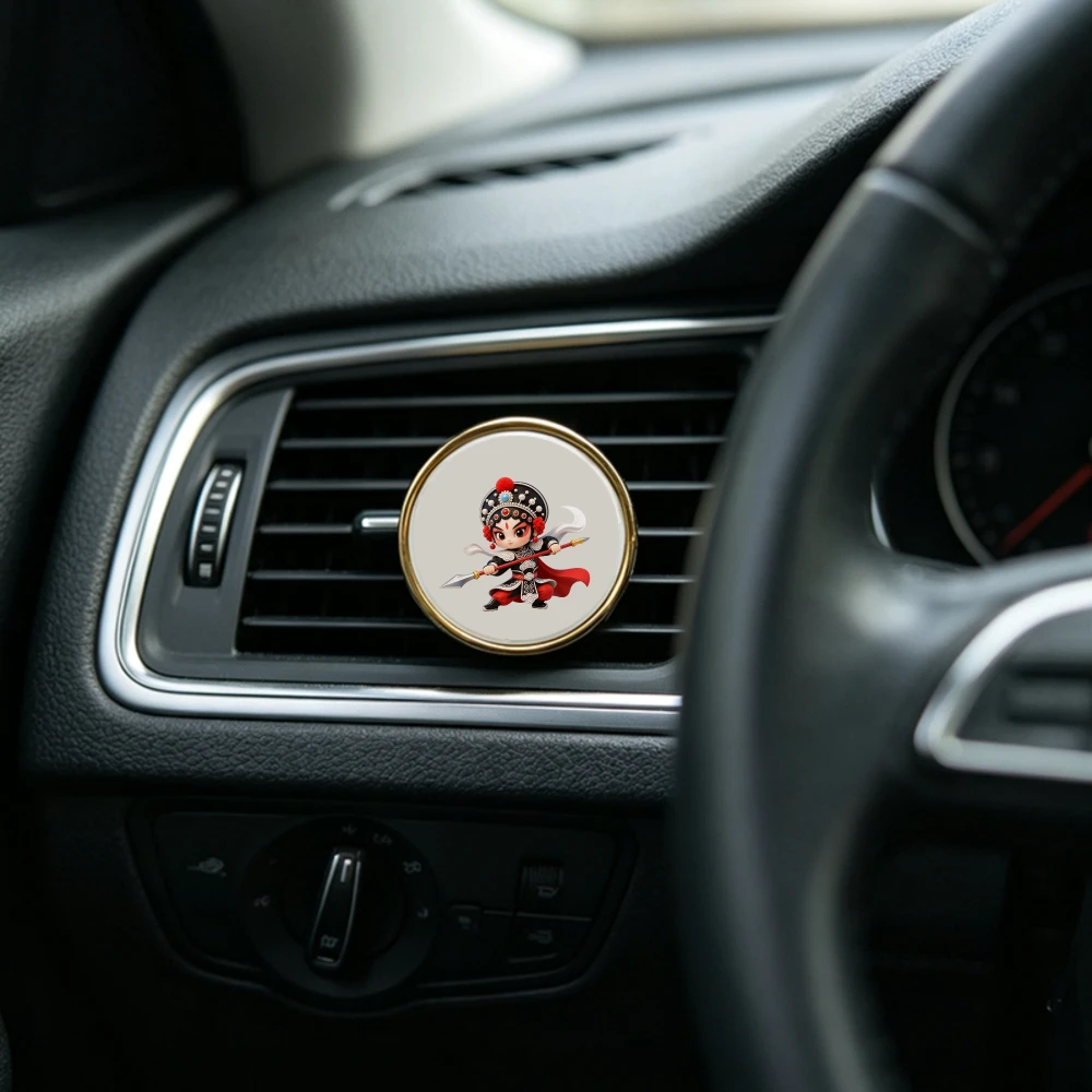 Cute Cartoon Female Peking Opera Car Air Freshener Vent Clip Chinese Style Car Scent Diffuser Fun Holiday Gift