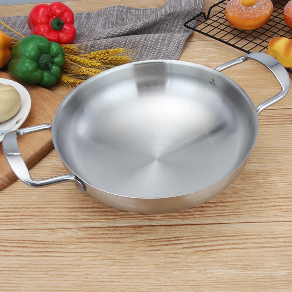 

Cooking Pot Stainless Steel Seafood Frying Soup Griddle Small Camping Portable Pan