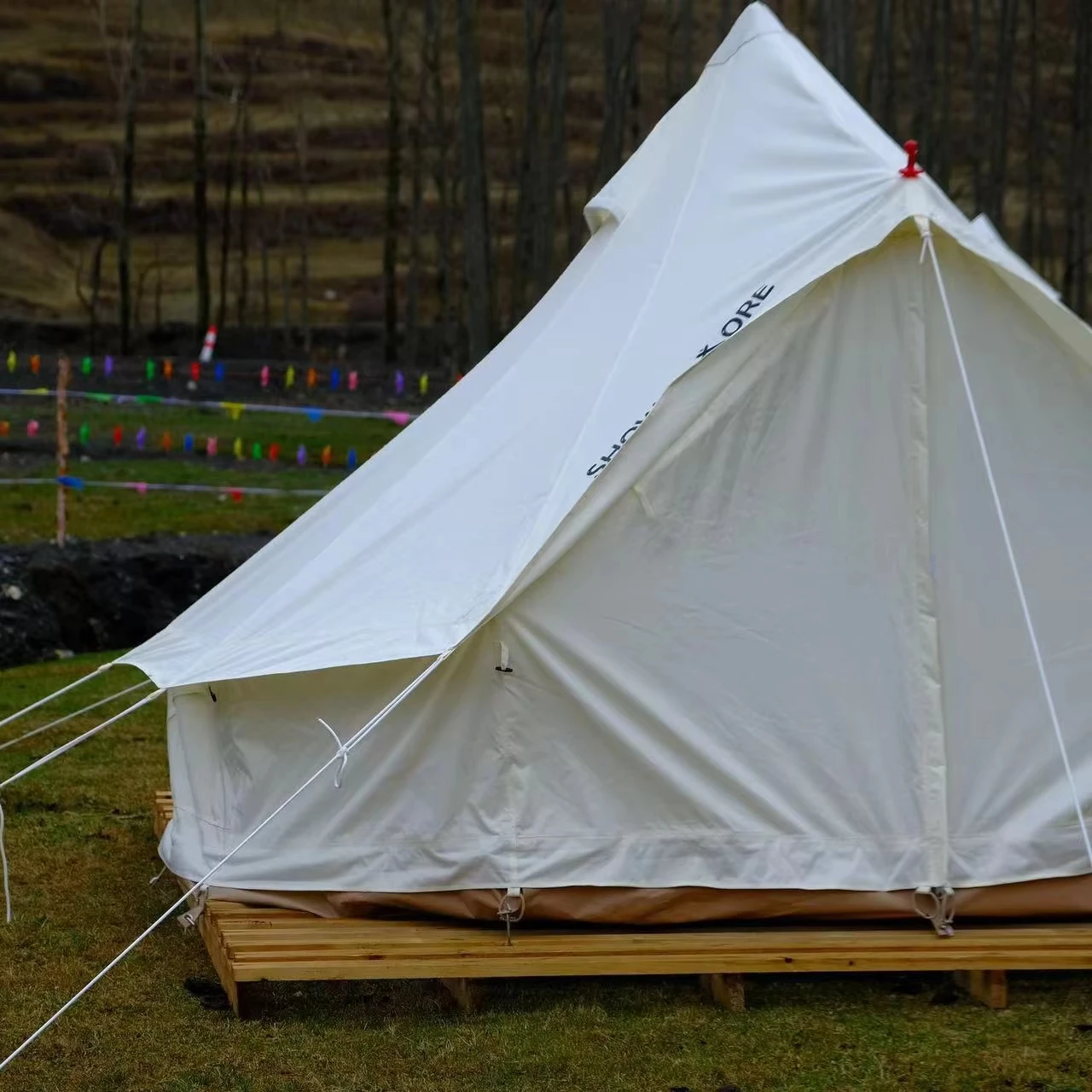 

High Quality Multi-Scene Waterproof Outdoor Thick Yurt Tent Luxury Camping Bell Tent One Bedroom Hot Sale-Durable Cotton Oxford