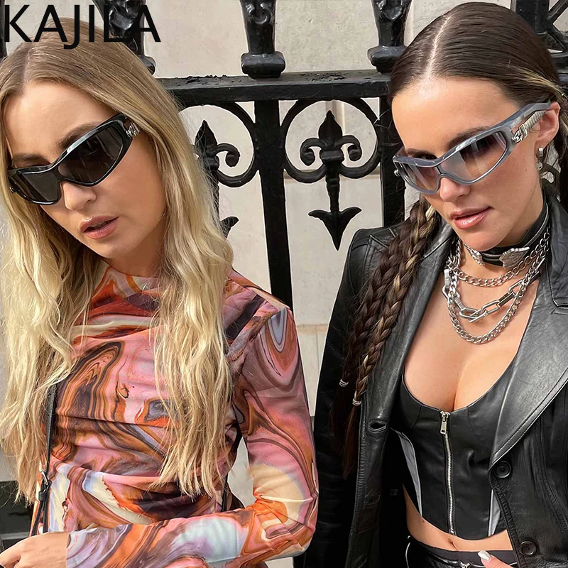 Y2k Punk One-piece Polarized Sunglasses Women Goggle 2024 Luxury Brand Steampunk Sun Glasses For Ladies Retro 2000\'s Eyewear