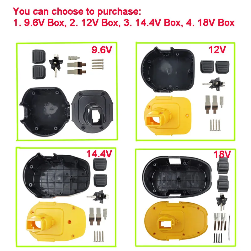 NI-CD ni-mh bateria caixa de plástico escudo para dewalt 9.6v 12v 14.4v 18v níquel cádmio níquel metal hidreto células caixas