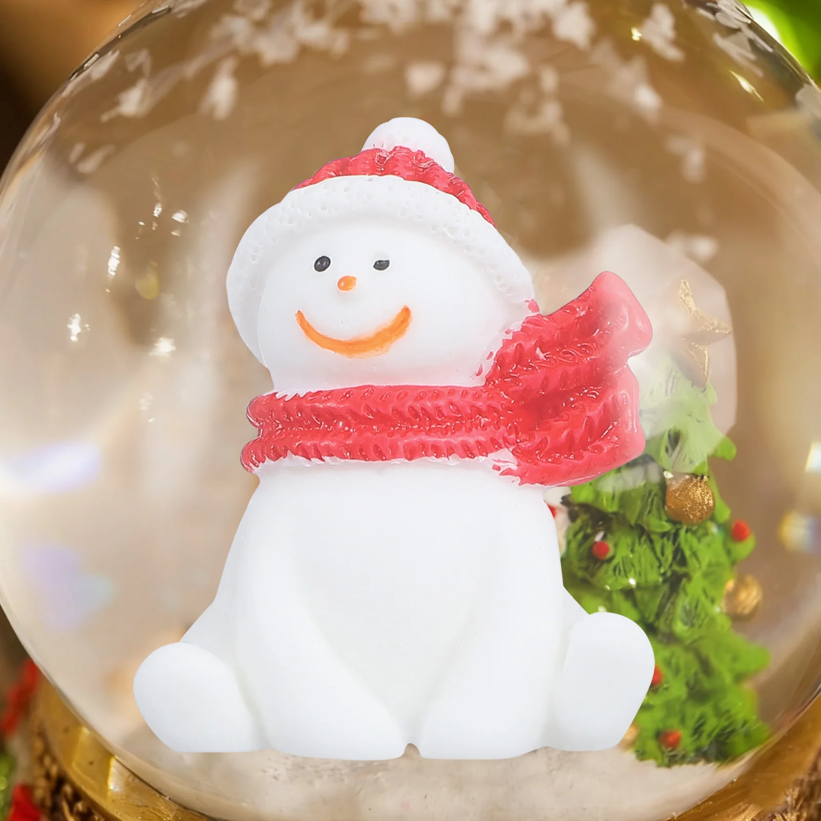 

4Pcs Mini Resin Snowman Xmas Resin Ornaments Decorative Home Decorations Christmas Party Supplies Microlandscape Adornments