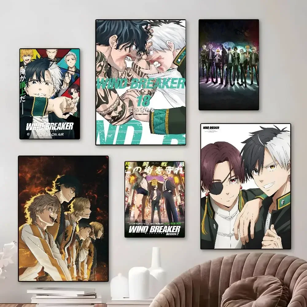 1PC Anime Cool W-Wind B-Breaker Fashion Canvas Wall Art for Living Room Home Decor