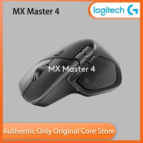 Logitech MX Master 4 high-performance wireless mouse with tactile feedback for arbitrary surface tracking (including glass)