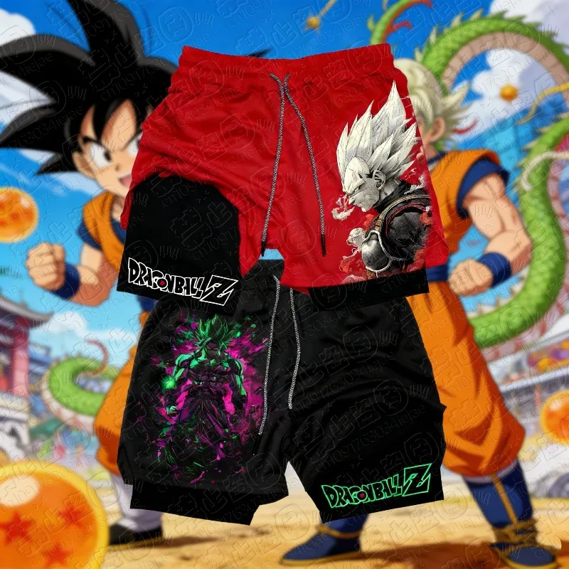 

Мужские спортивные шорты Dragon Ball Anime GOKU с принтом, двухслойные, свободные, дышащие, новинка 2026 года, весна-лето