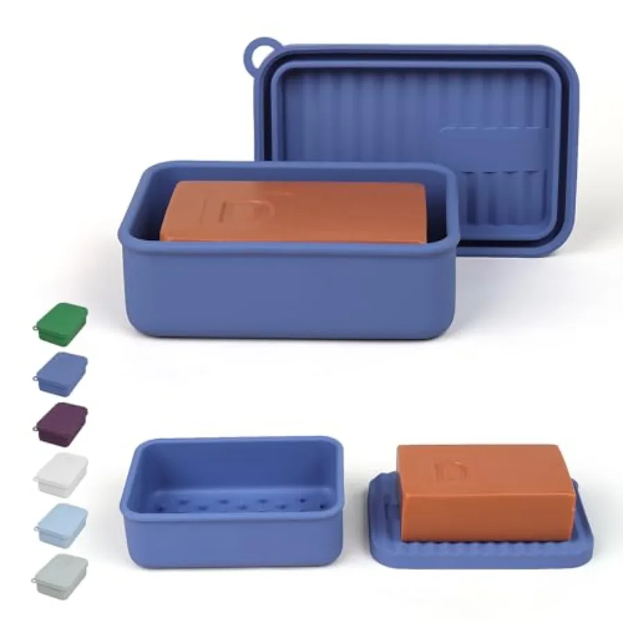 

Extra Large Silicone Travel Soap Case, Leak Proof Bar Soap Holder and Container for Extended Trips, Camping and Gym, Truck Driv