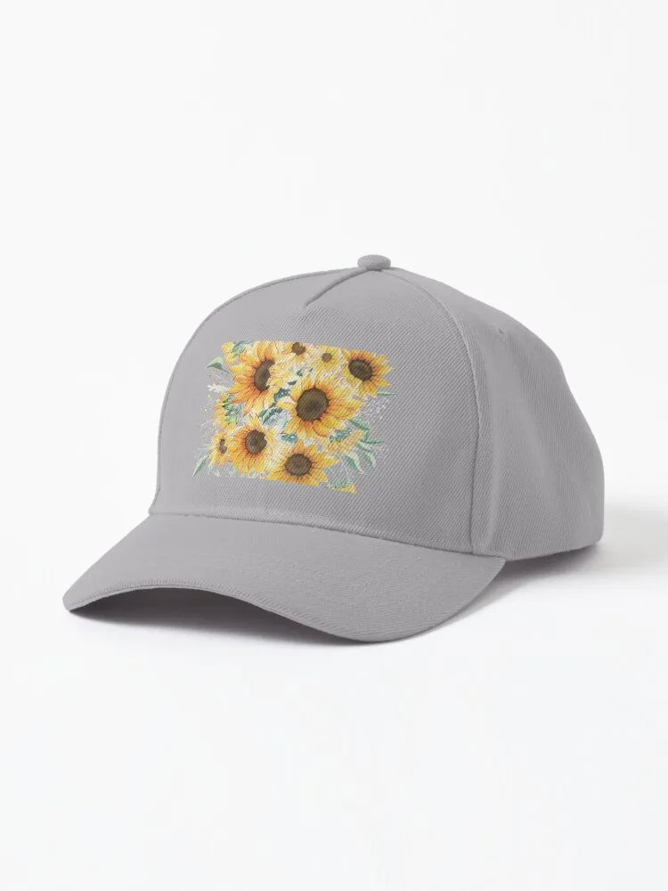 Loose Watercolor Sunflowers Cap For Unisex Adult Outdoor Casual Sun Baseball Caps New Fashion Hat