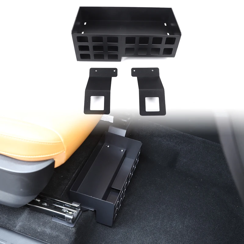 

For 2023 2024 2025 Haval Menglong Aluminum Alloy passenger under-seat Storage Box Bins Front Organizer Tray Car Accessories