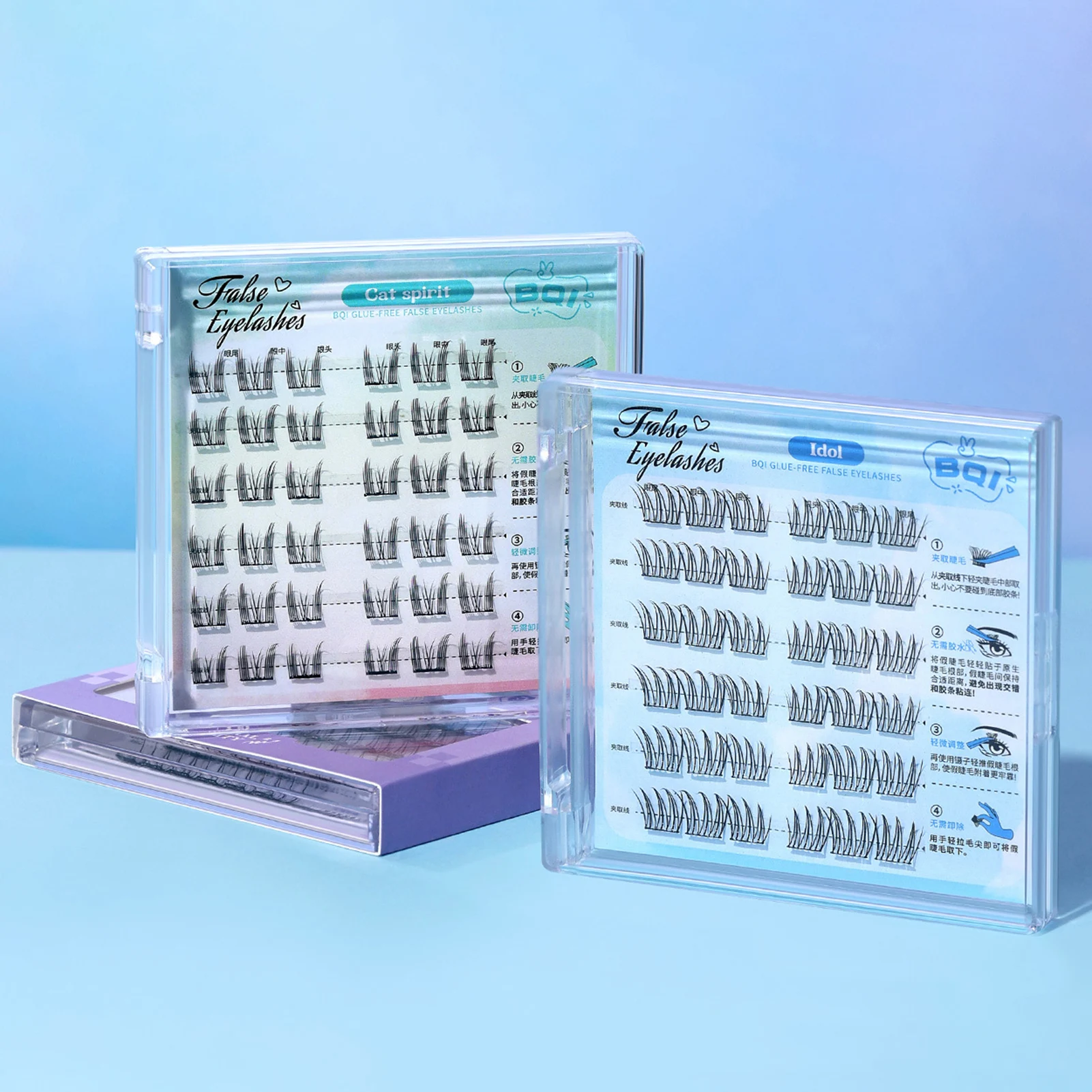 Kleberfrei, realistische falsche Wimpern, einzelne Cluster-Fälschungswimpern, immer tägliche Wimpern im koreanischen Stil, Make-up-Zubehör