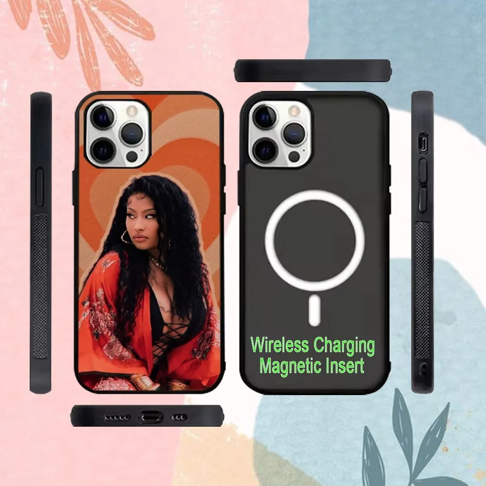 N-Nicki M-Minaj Rapper Singer Phone Case For IPhone16 15 14 13 Pro Max 11 12 Alex Mirror For Magsafe Wireless Charging Cover