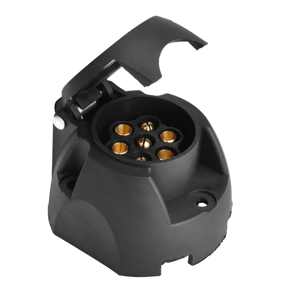 

7-контактная розетка для прицепа, водонепроницаемая круглая вилка для каравана, разъем для тяжелых грузовиков 12 В, для буксировки внедорожников на полуприцепах