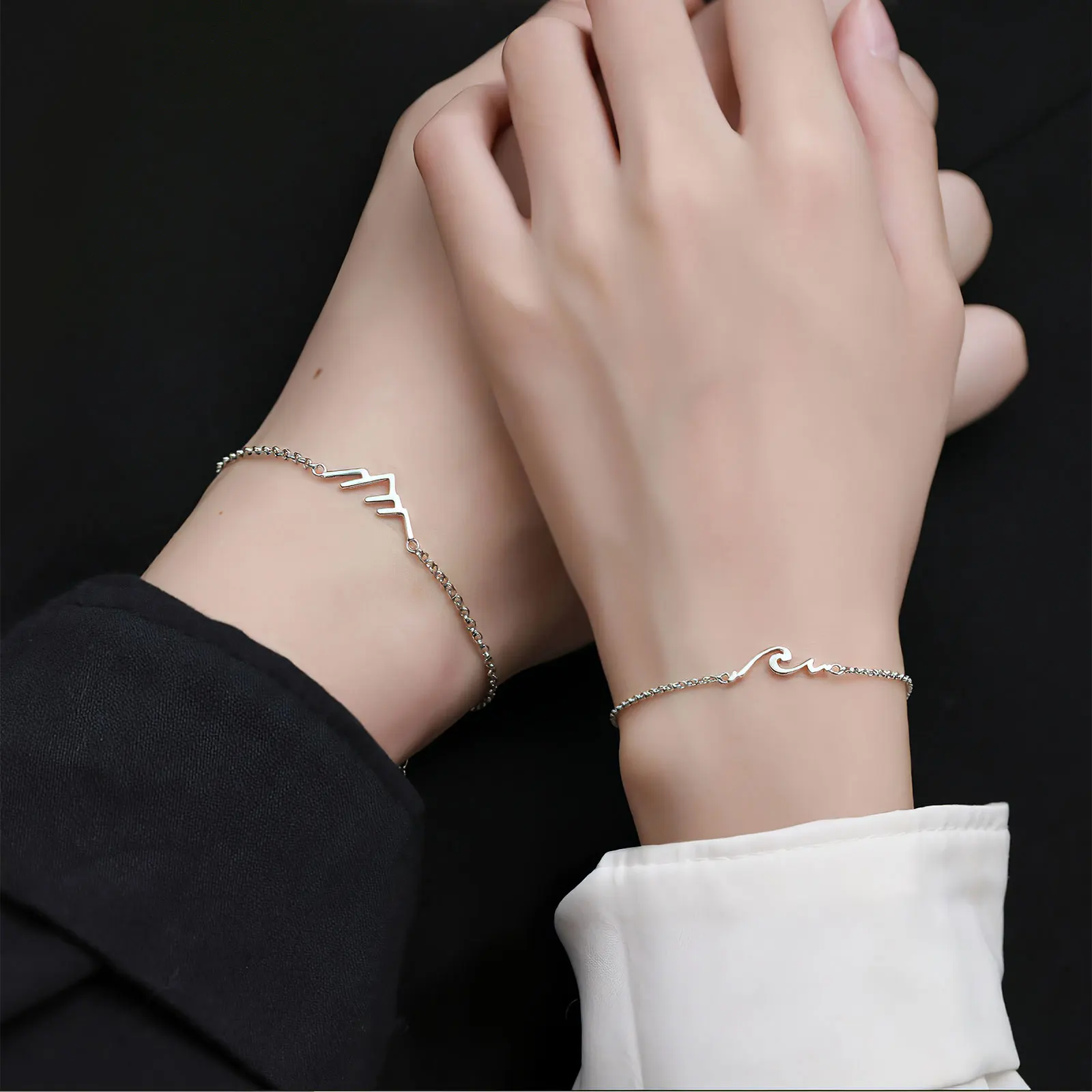 

2pcs Couples Bracelets Matching Couple Bracelet Jewelry Gift For Boyfriend Girlfriend Stylish Daily Wear Travel Dating