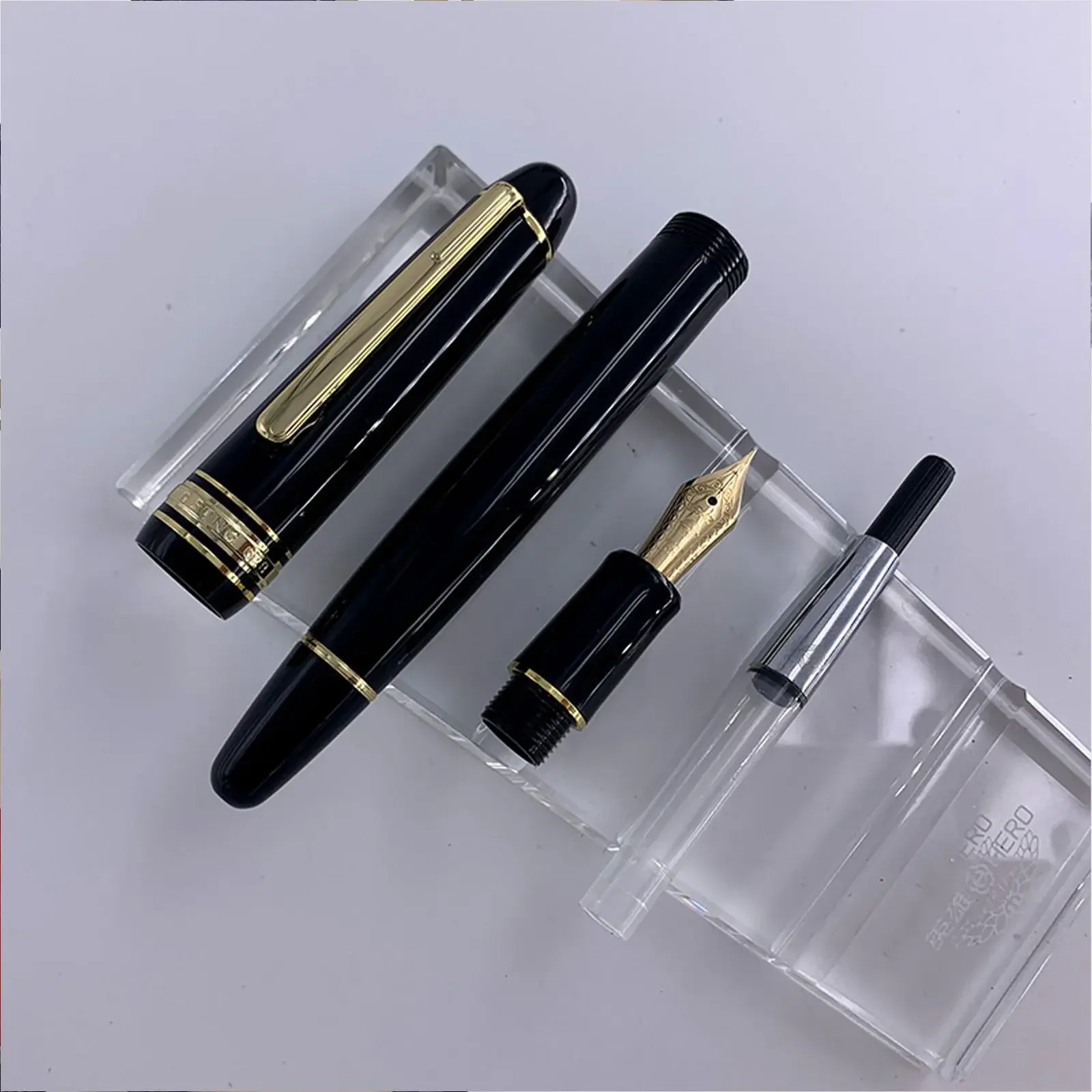 Yong Sheng 628 Resin Fountain Pen high-end Ink Pen 14K Gold EF/F Exposed Nib with Converter Stationery Office Writing gifts pens