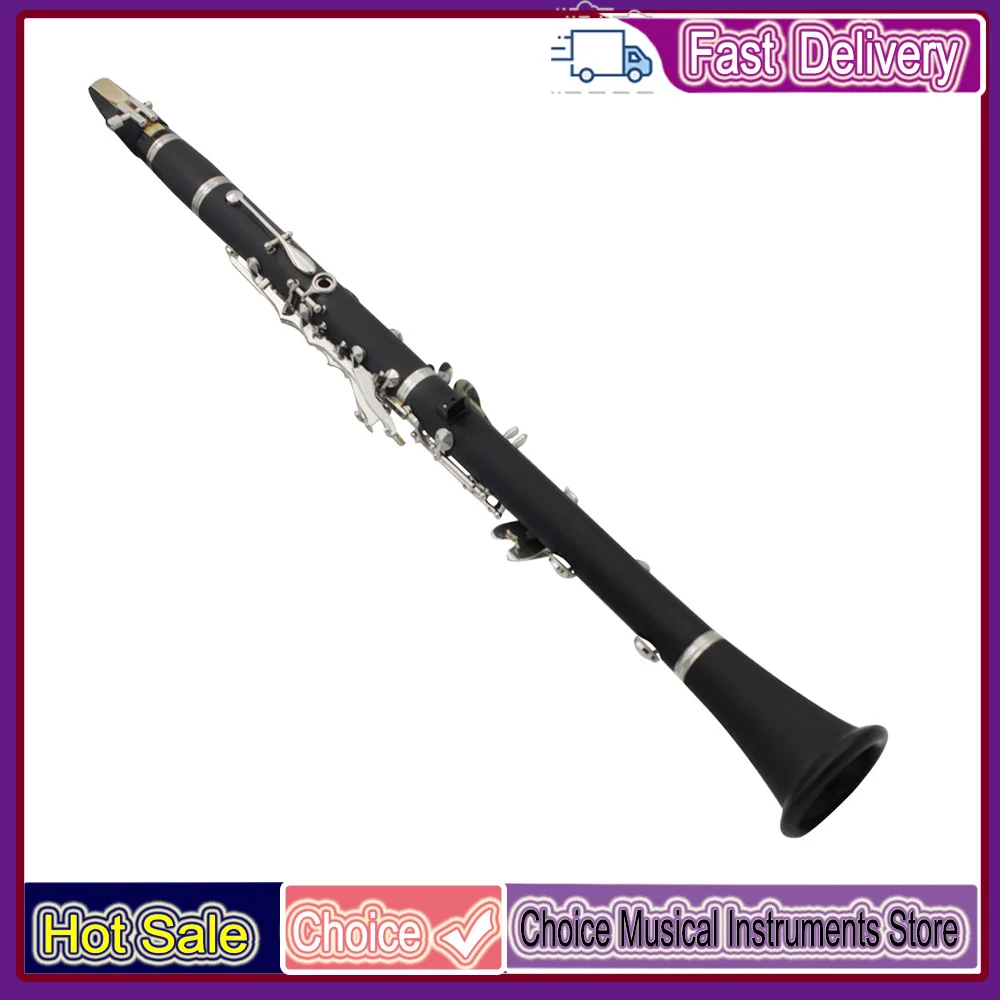 SLADE IN560 Bb Clarinet 17 Keys Black Bakelite Wooden Professional Woodwind Instrument Tenor Clarinet With Box Instrument Parts