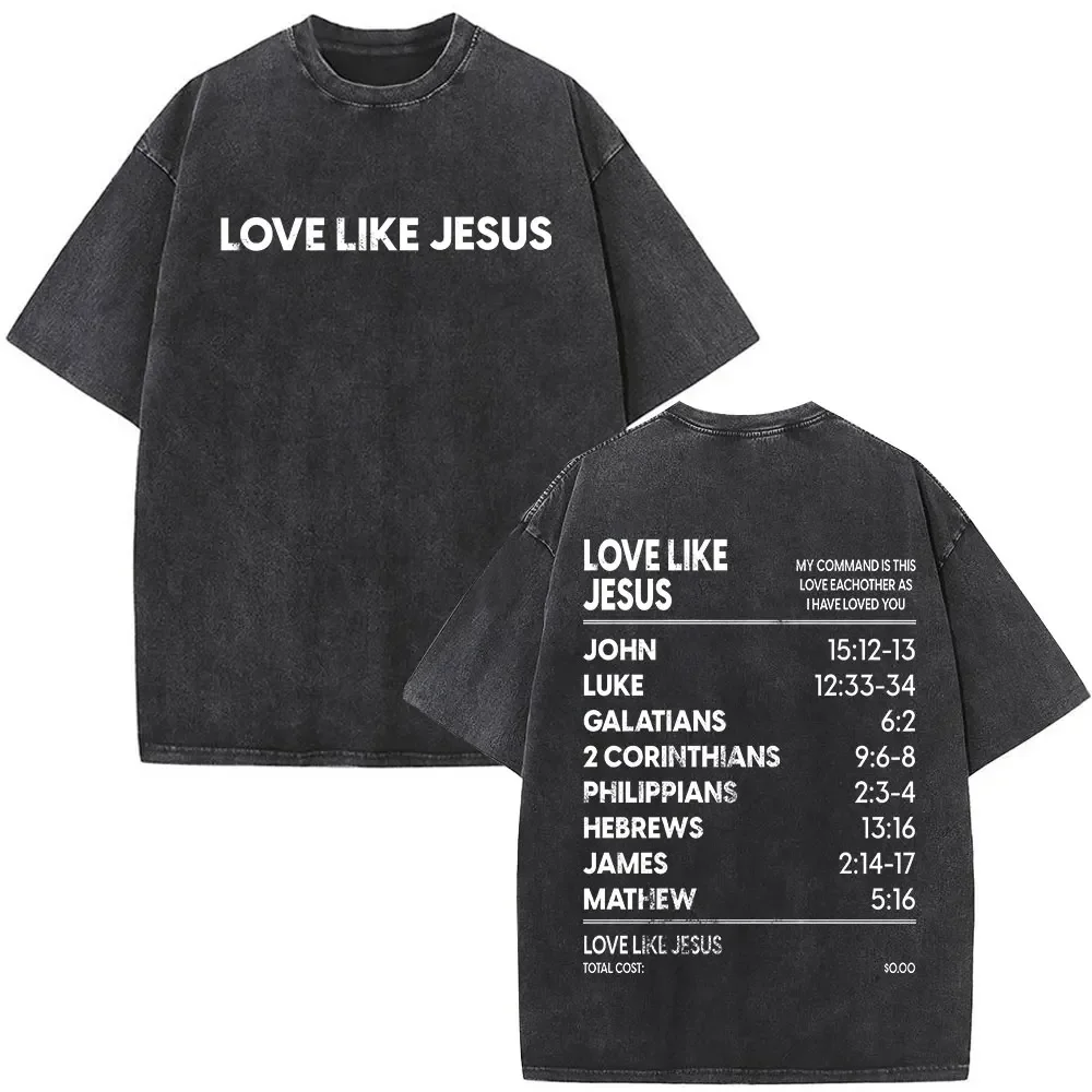 Christian Jesus Is The Way Washed Vintage T Shirts Men Women Fashion Casual Soft Cotton T-shirt Male Oversized Crewneck Tshirt