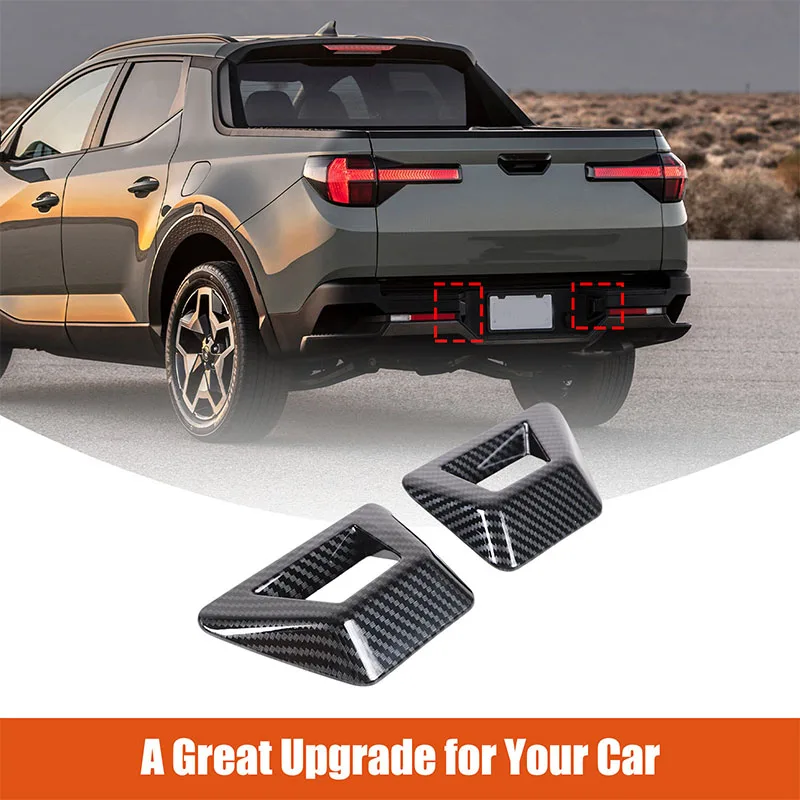 For Hyundai Santa Cruz 2022+ ABS Carbon Fiber Style Car Rear Fog Light Frame Decorative Cover Exterior Modification Accessories