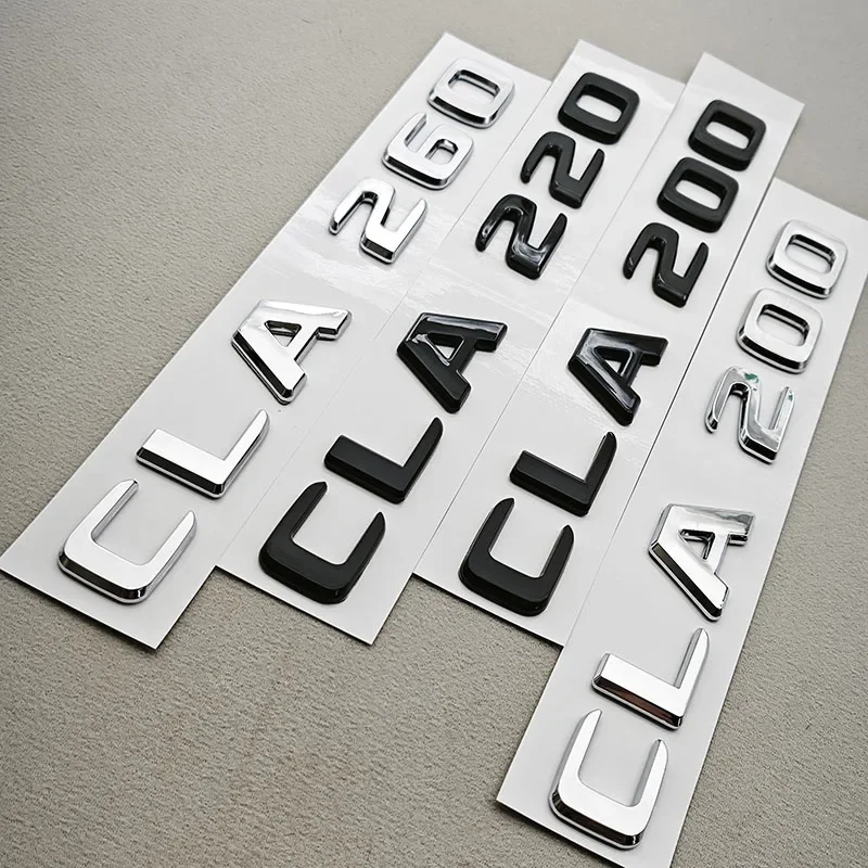 3D ABS Car Letters Logo CLA18O CLA200 CLA 220 CLA250 CLA260 4MATIC Badge Rear Trunk Emblem Sticker For Mercedes Benz C118 W117
