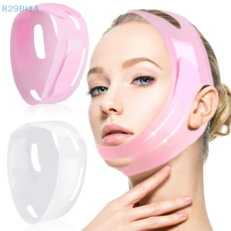 قابلة لإعادة الاستخدام على شكل حرف V قناع الوجه حزام مزدوج الذقن المخفض الذقن حتى التصحيح حزام الذقن على شكل حرف V للترهل #3