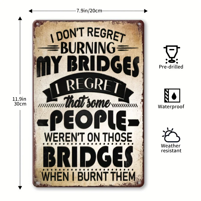 Vintage-Inspired Aluminum Wall Sign - 