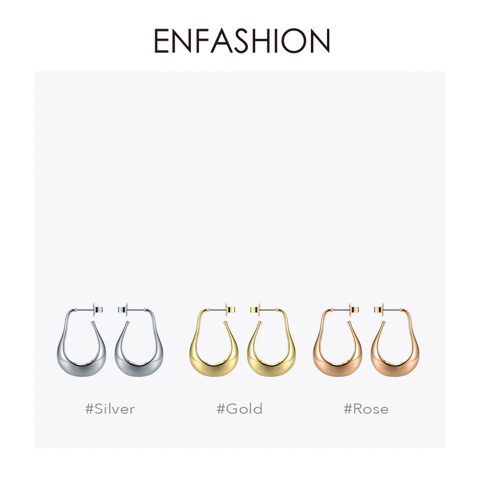 ENFASHION Geometric Irregular Hoop Earrings Simple Circle Hoops Small Water Droplets Earings For Women Pendientes Aros EC191028