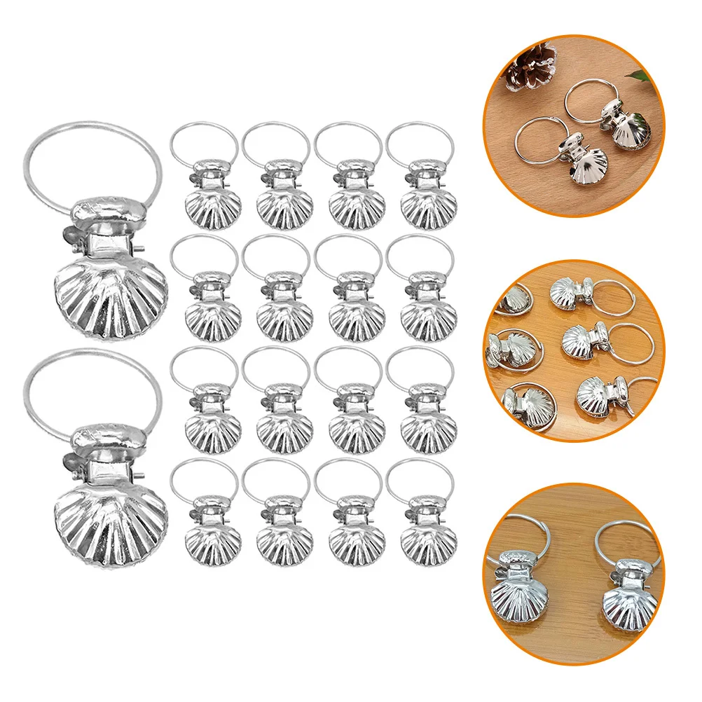 

50Pcs Decorative Curtain Ring Clips Metal Shell Shaped Drapery Hangers for Bath Shower Socks Clamps No Burrs Smooth Finish