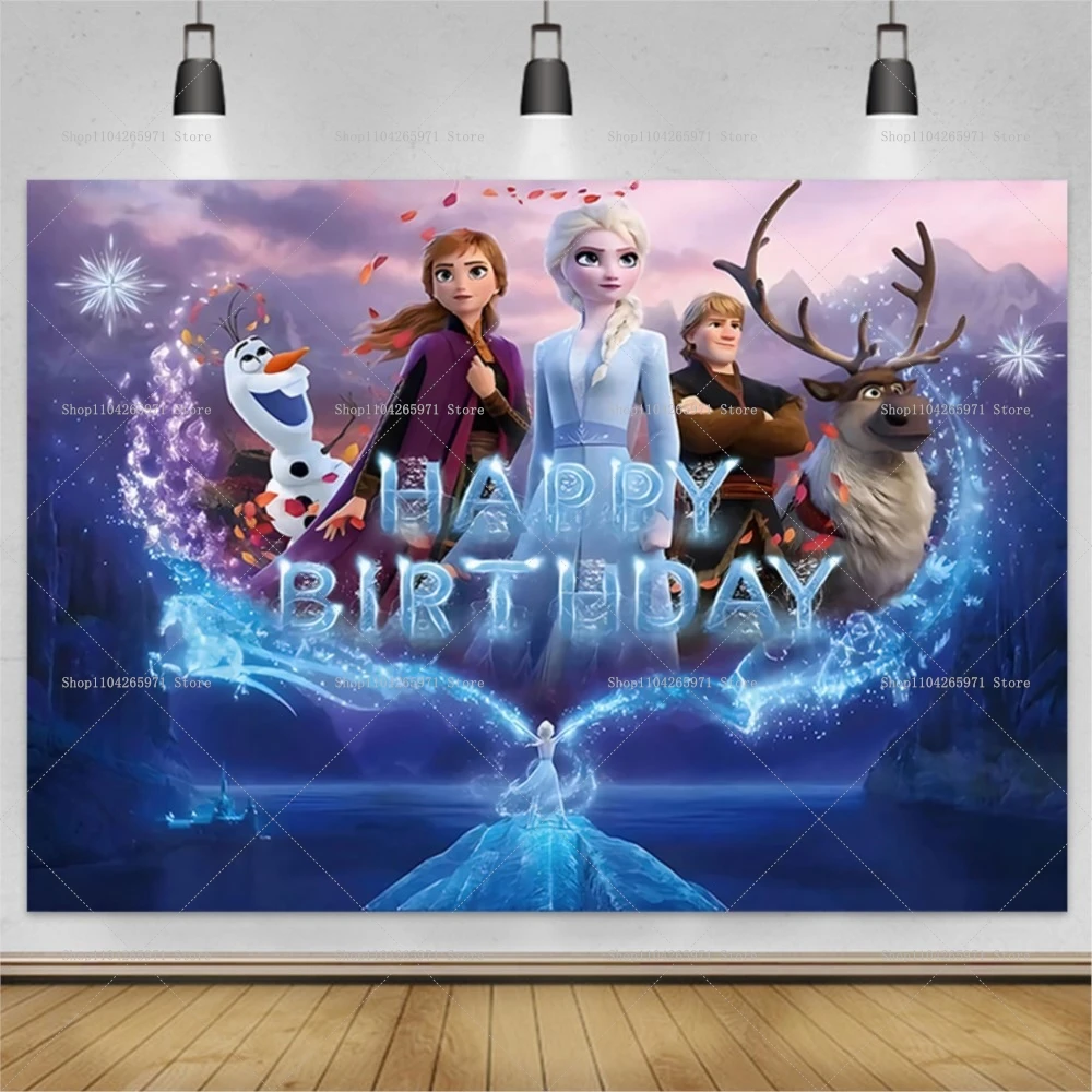 Disney congelado elsa anna princesa pano de fundo crianças meninas festa de  aniversário neve rainha inverno gelo foto fundo photozone decoração /  Artigos para Festas, image size:1000x1000
