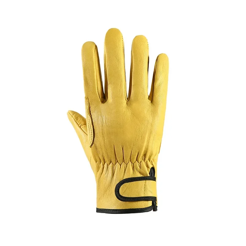 Guantes de trabajo de cuero para trabajadores, protección de seguridad para soldadura, jardín, deportes, conductor de motocicleta, resistentes al desgaste, código medio