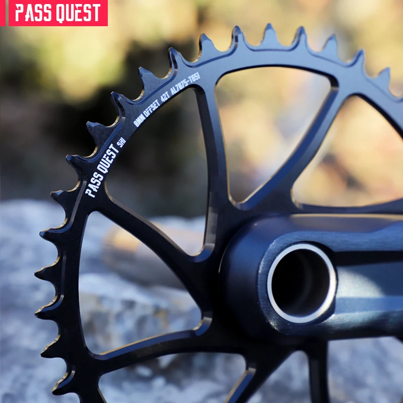 PASS QUEST 0mm Offset Chainring 32T/34T/36T/38T/40T/42T Direct Mount Narrow Wide Chainring for SHIMANO M6100 M7100 M8100 M9100